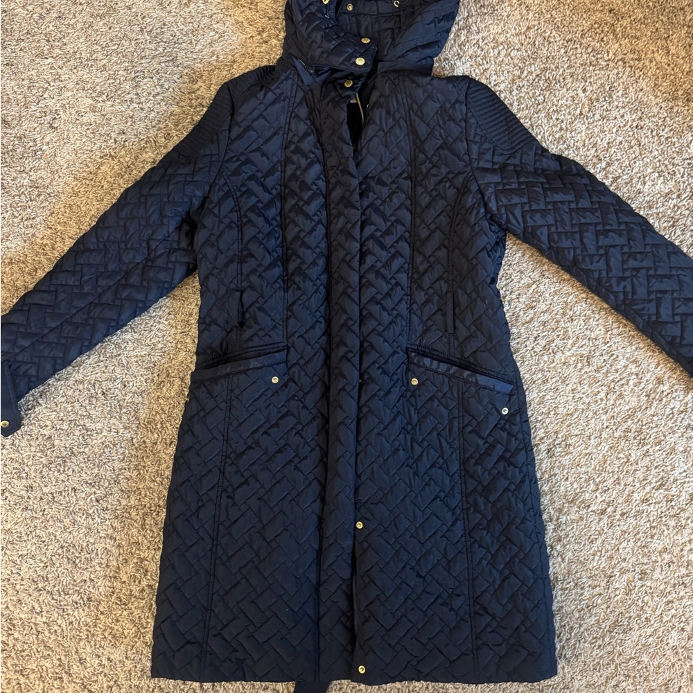 Cole Haan Dark Blue Quilted Puffer Jacket